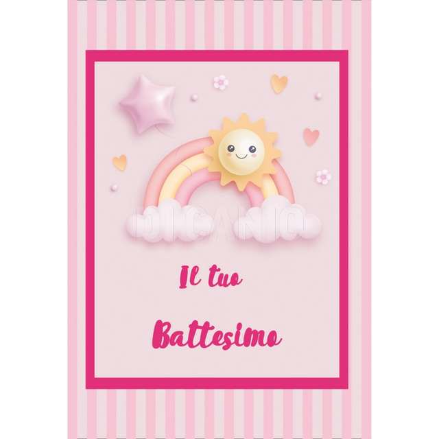 Bigliettino augurale laminato battesimobimba - Principale