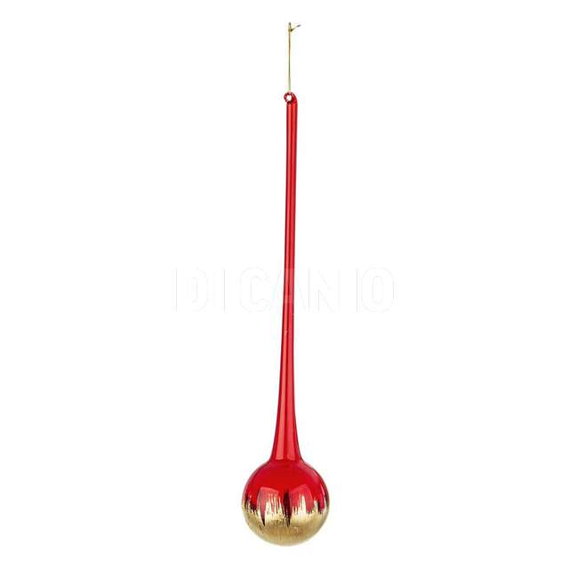Pendaglio in vetro paint rossoeoro bolla - Principale