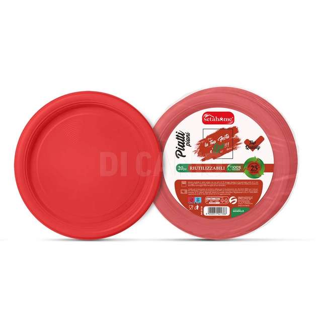 Piatti piani rossi cf 20pz - Principale