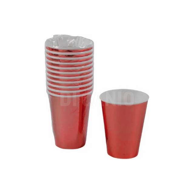 Set 12 bicchieri 266ml met.rosso - Principale