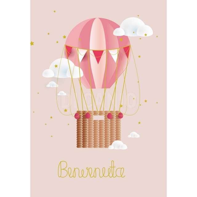 Biglietto laminato 2024 cod. 261 /d benvenuto bambina - Principale