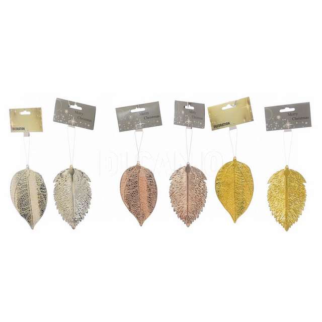 Decorazione foglia cm 14x8 decori e col.ass. mercury 75683 - Principale