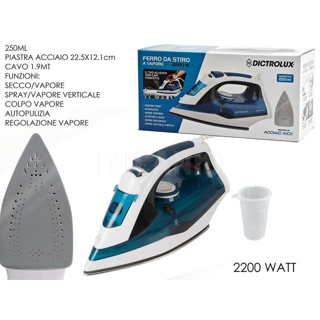 Ferro da stiro 2200w acciaio bia/blu - Principale