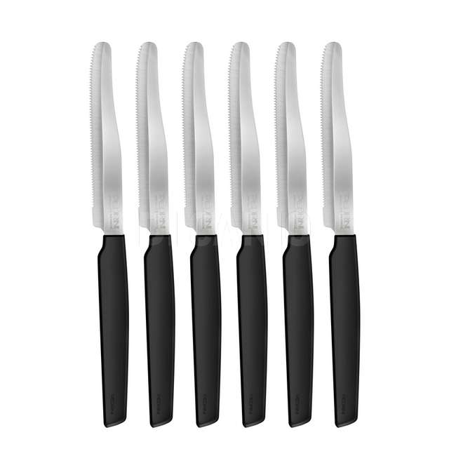 Coltelli da tavola neri, set 6pz blister pedrini - Principale