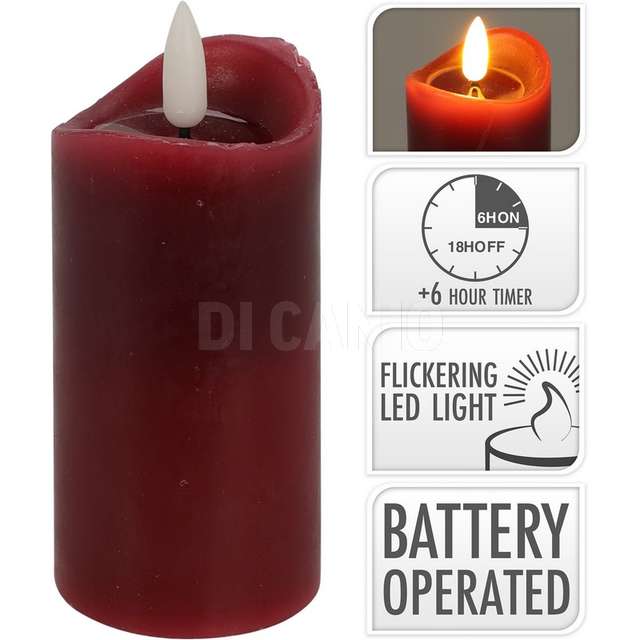 Candela rossa led 5x10cm - Principale