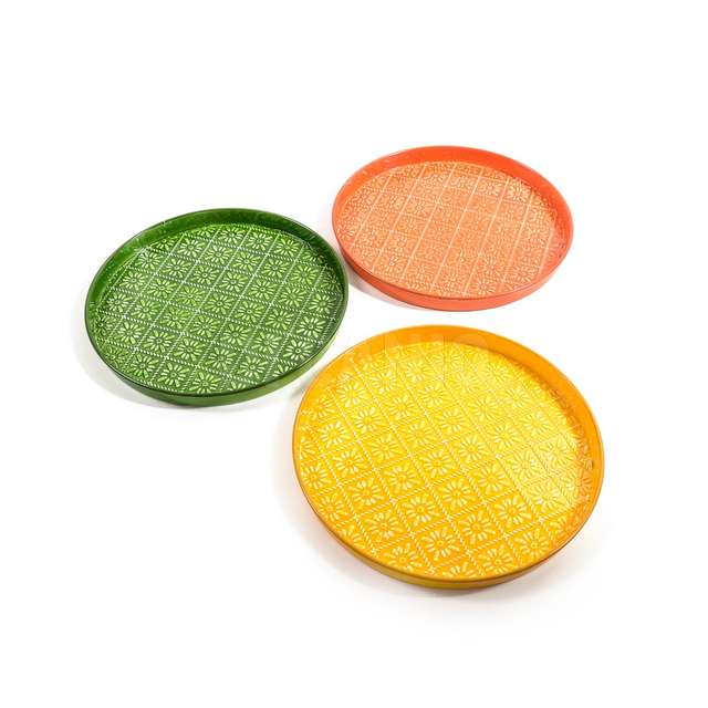 Vassoio in metallo dm.31x2.5 colori assortiti - Principale