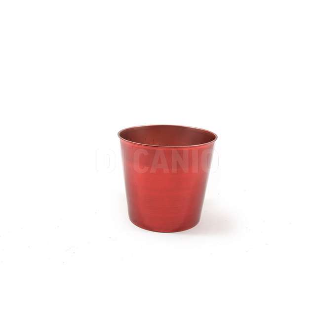 Vaso in plastica foglia oro rosso diam.17x15cm - Principale