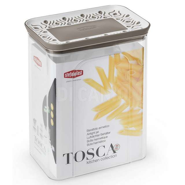 Barattolo rettangolare tosca 2,2lt bianco/tortora chiaro plus - Principale