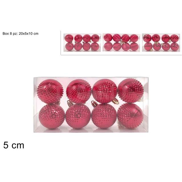 Palle 5 cm. 8 pz. rosse 3ass in pvc box - Principale