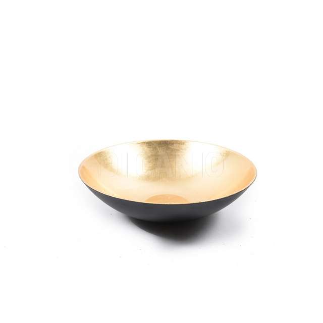 Centrotavola foglia oro in plastica diam.28xh.8 cm - Principale