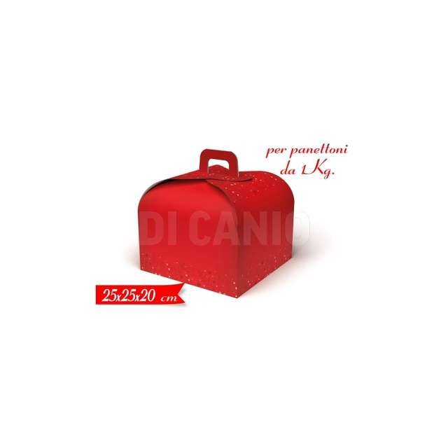 Scatola panettone bassa cm.25x25x20 vischio - Principale