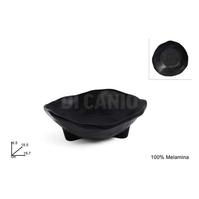 Piatto melamina nero con supporto cm.19.7x18.5x6.5 - Principale