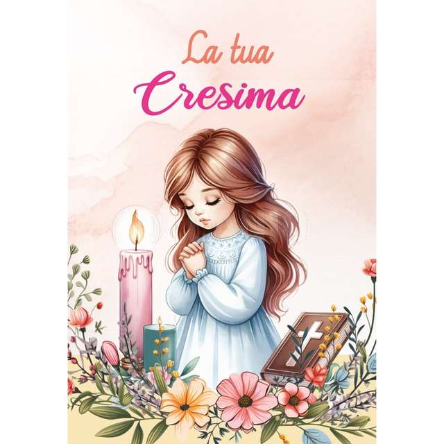 Bigliettino flash card cresima - Principale