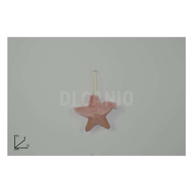 Appendino stella velluto rosa glitter oro con pelliccia lx2020-2013 - Principale