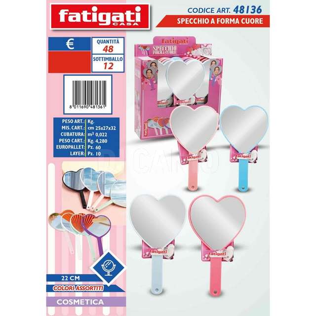 Specchio a forma cuore 22cm - Principale