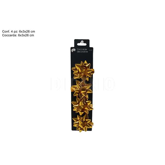 Coccarde lucide 6 cm. set 4 pz oro - Principale