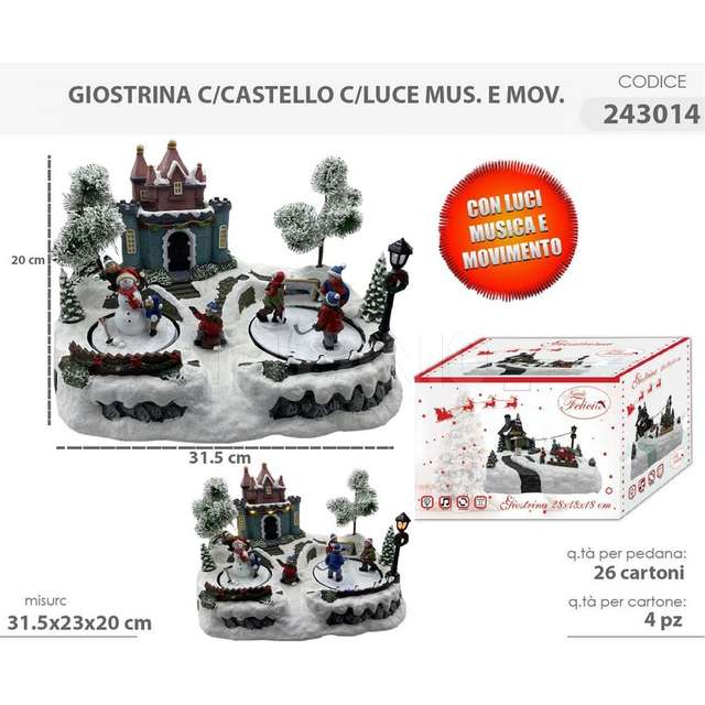 Giostrina castello 31.5x23x20 con luci musica e movimento - Principale