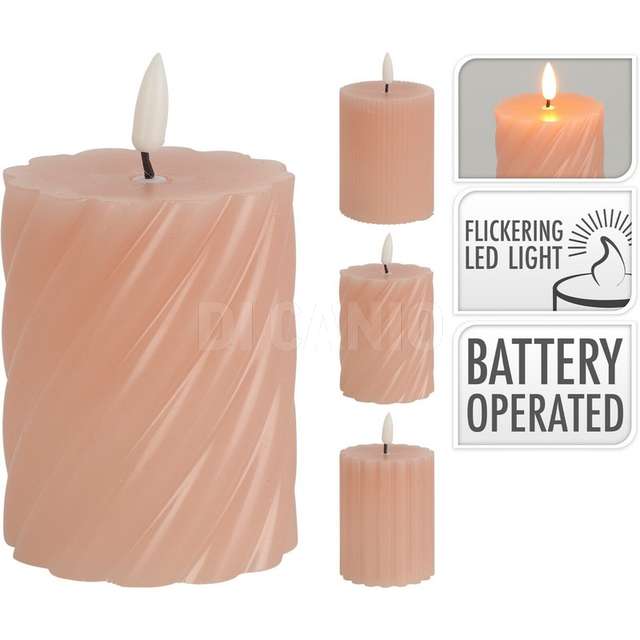 Candela led 7x9cm 3ass rosa - Principale