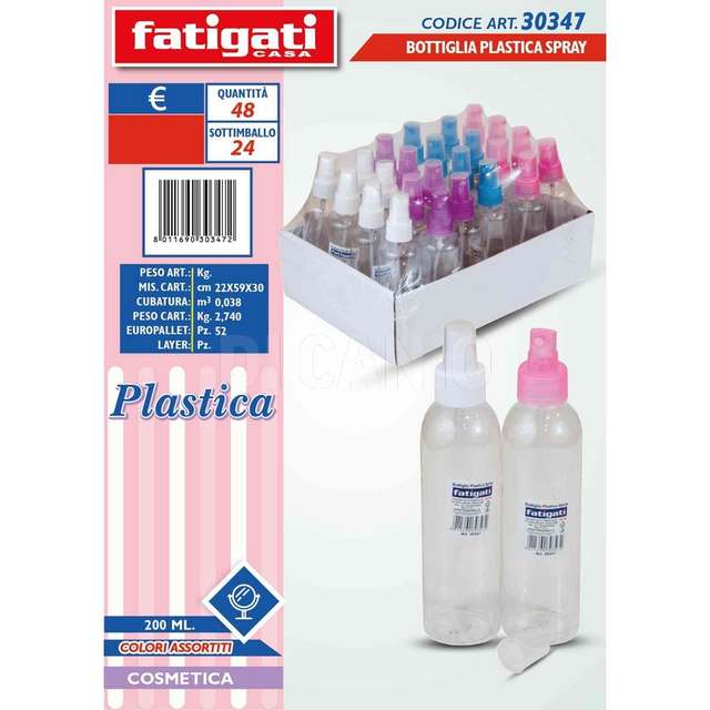 Bottiglia plastica spray 200ml. - Principale
