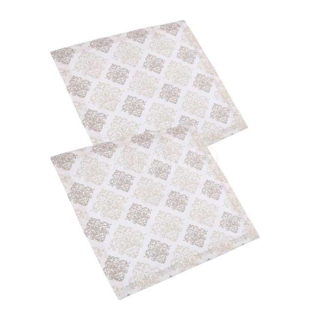 Tovagliolo venice brocade set 2 pezzi bianco quadro cm40x40 - Principale