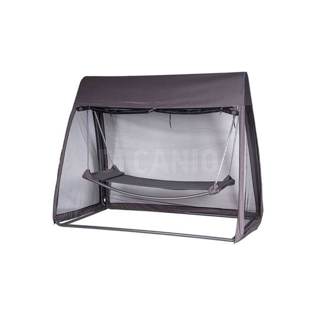 Amaca dondolo con copertura 233x139x200cm grigio poliestere 180gr - Principale
