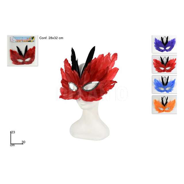 Maschera di piume 4 colori - Principale