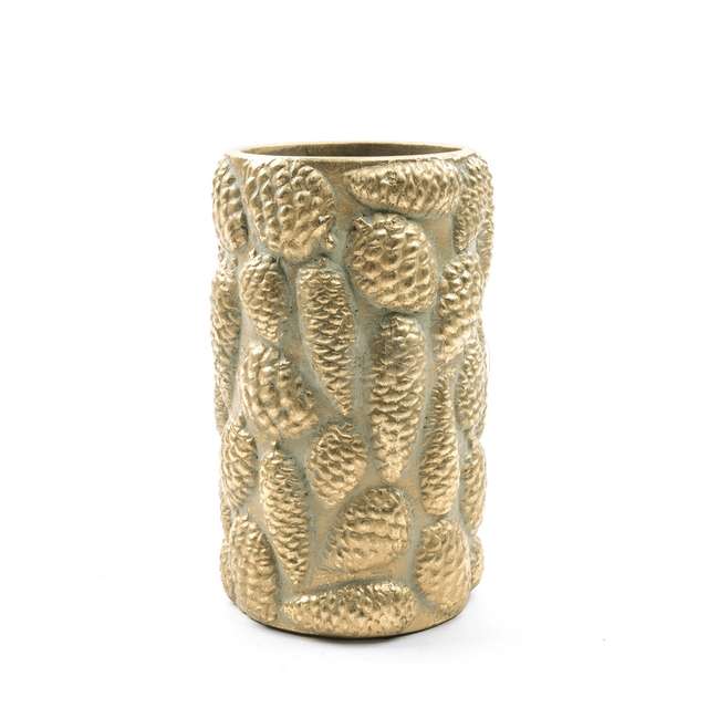 Vaso pigne oro in ceramica d.16xh.26.5 cm - Principale