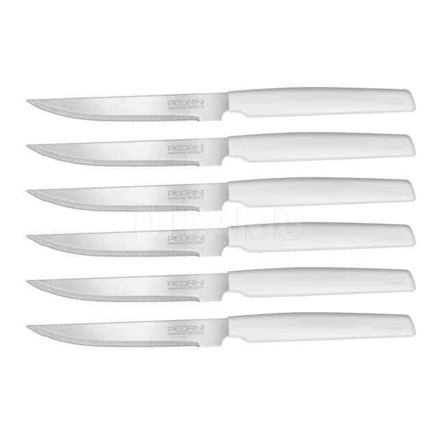 Coltelli bistecca bianchi, set 6pz blister pedrini - Principale