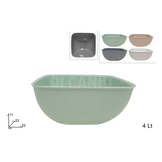 Coppetta plastica quadrata 4 lt 5 colori - Principale