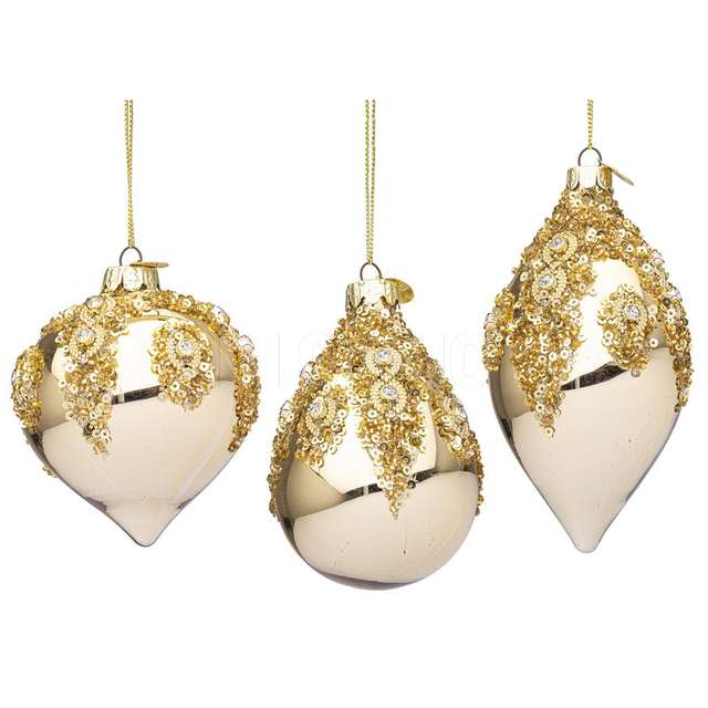 Pendaglio vetro melissa oro 3 assortimenti - Principale