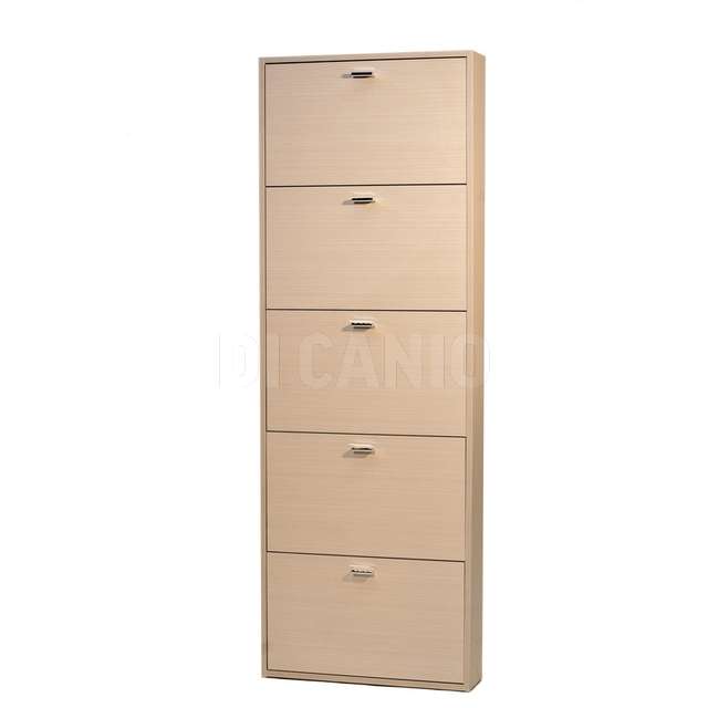 Scarpiera salvaspazio 5 ante cm.181x63.5x16.5 rovere sbiancato - Principale