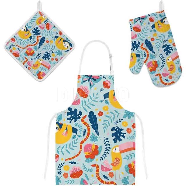 Set flower mood presina+guanto+grembiulesiretessile - Principale
