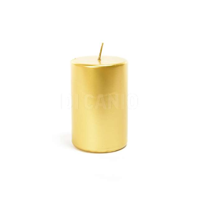 Candela pillar oro in cera d.3.9xh.10 cm - Principale