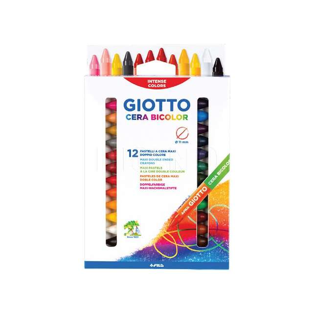 Astuccio 12 giotto cera bicolor fila - Principale