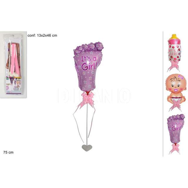 Pallone baby c/fiocco e base 3 ass. rosa due esse - Principale