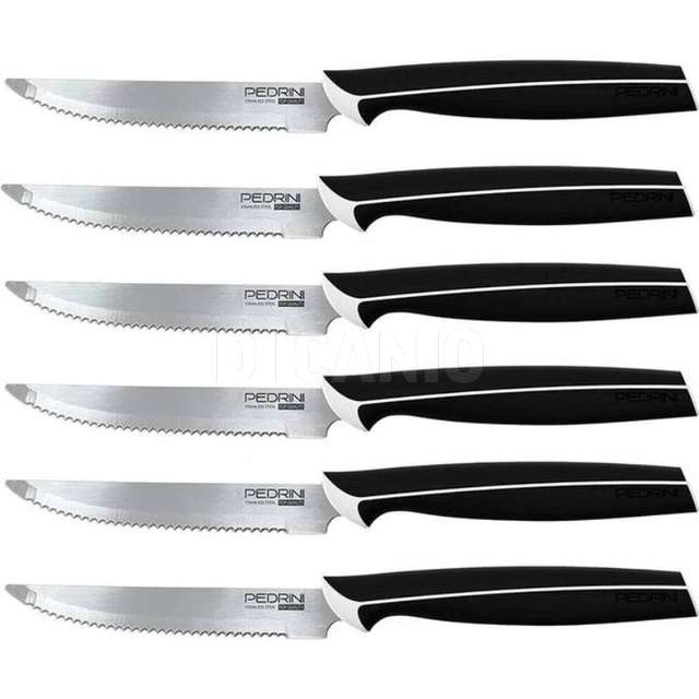 Coltelli bistecca neri set 6pz blister pdrini - Principale