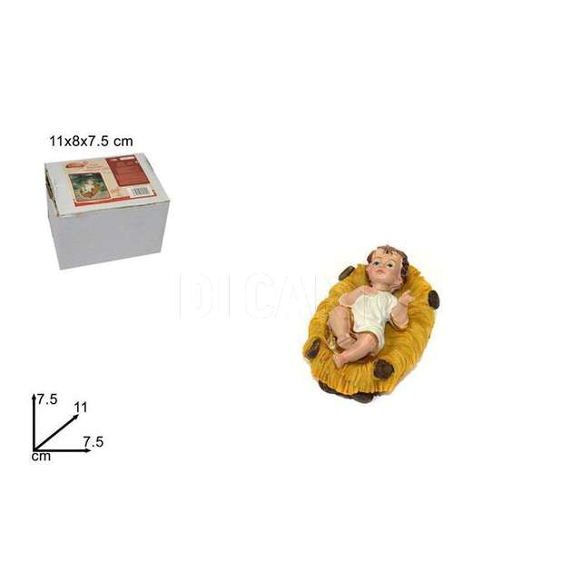 Gesu bambino vestito con culla cm11 d.e. - Principale
