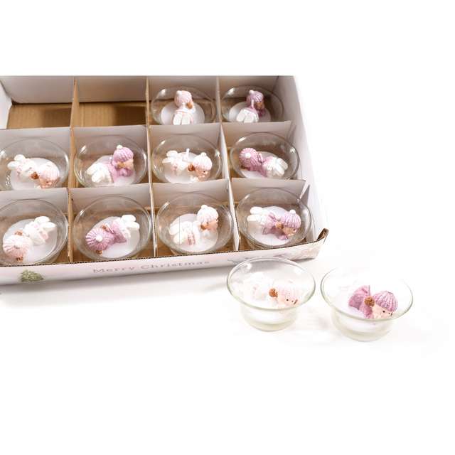 Candela matilda con vetro h.3xd.6.4cm in espositore colori assortiti - Principale