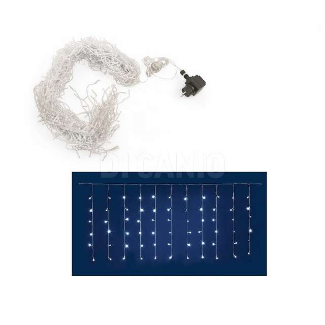 Tenda 120 led bianco caldo 3mt 0.75h 8 giochi di luce uso esterno - Principale