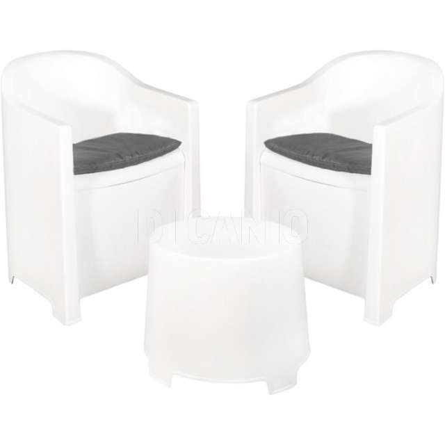Salotto luna bianco 2 poltrone 1 tavolino - Principale