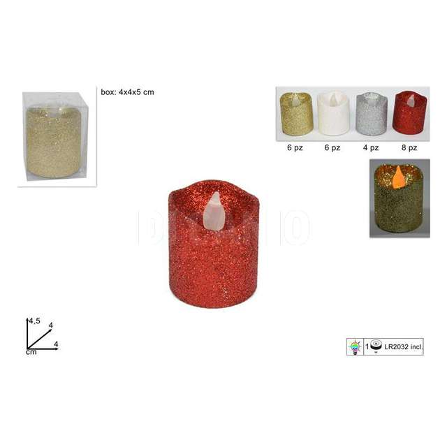 Lumino batteria glitterato 4col - Principale