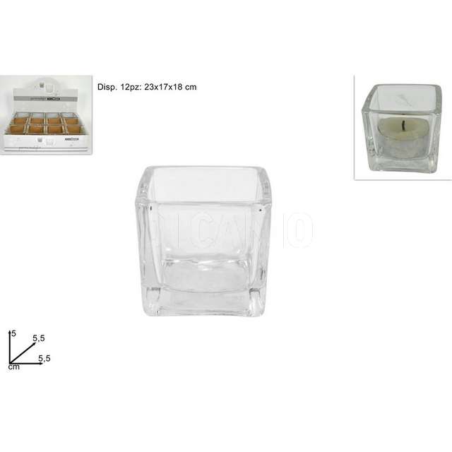 Bicchierino vetro trasp portatealight display - Principale