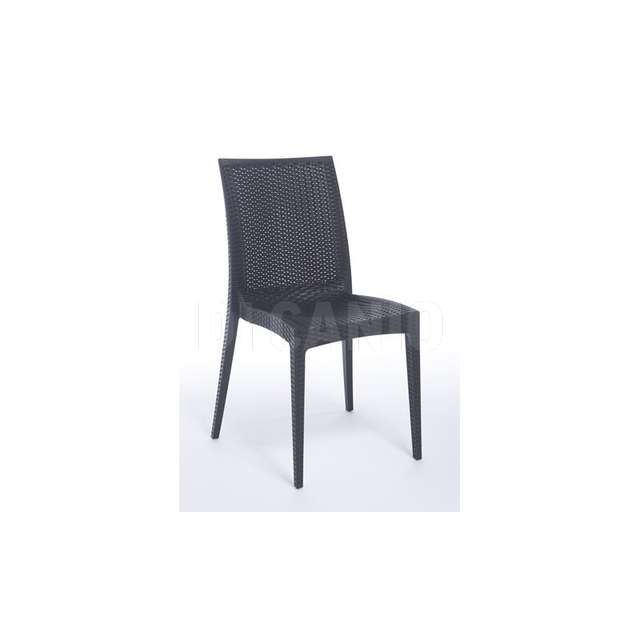 Sedia rattan bistrot antracite grandsoleil - Principale