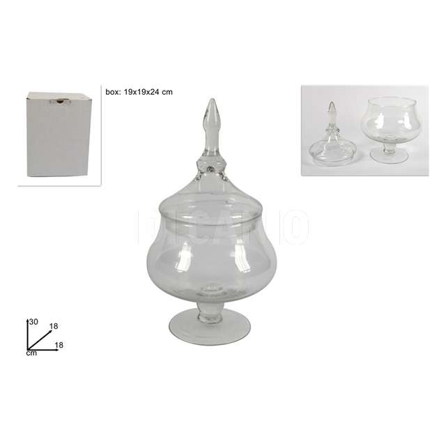 Barattolo vetro giada cm.19x19x24 - Principale