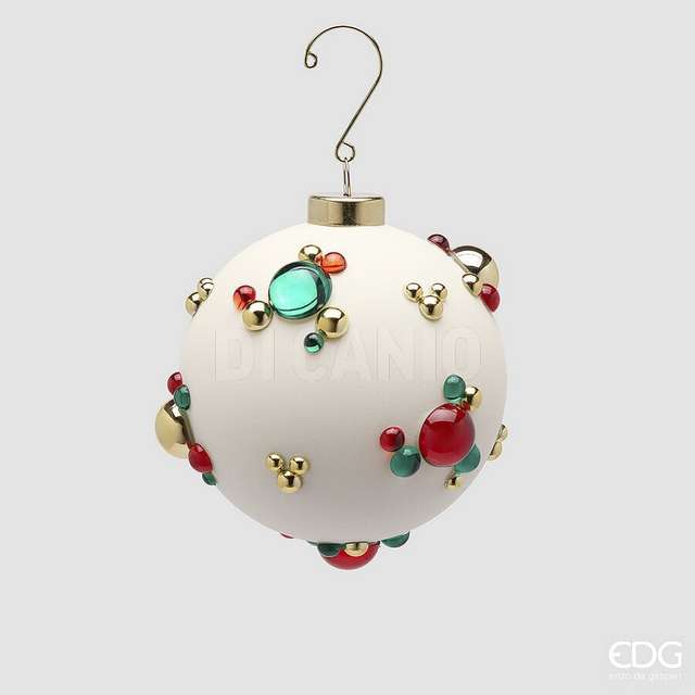 Addobbo palla bolle d.10 white - Principale