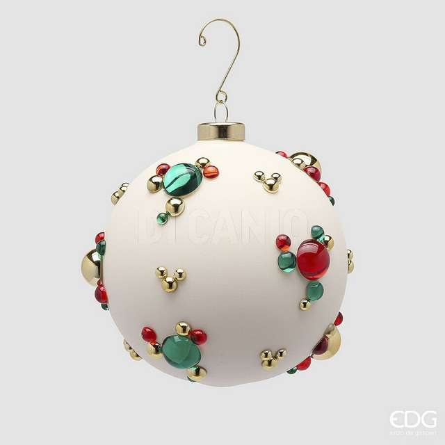 Addobbo palla bolle d.12 white - Principale