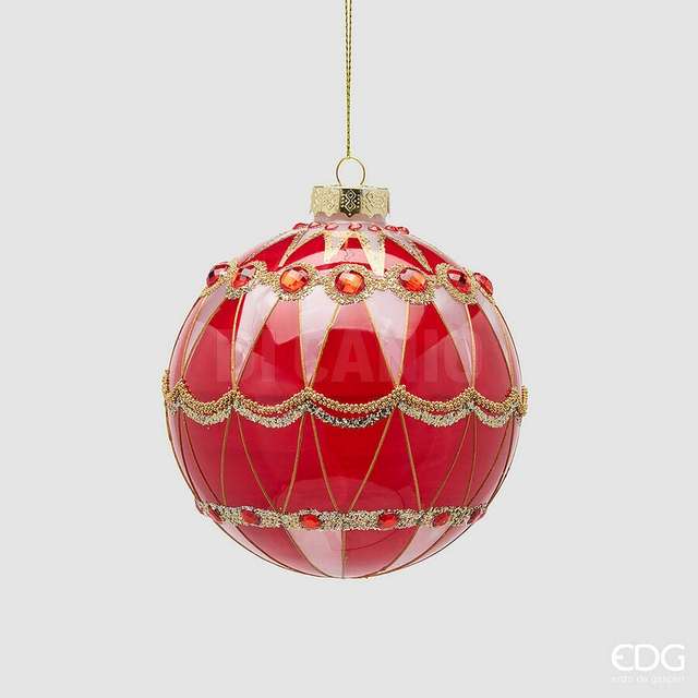 Addobbo palla tosca d.10 red - Principale