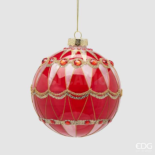 Addobbo palla tosca d.12 red - Principale