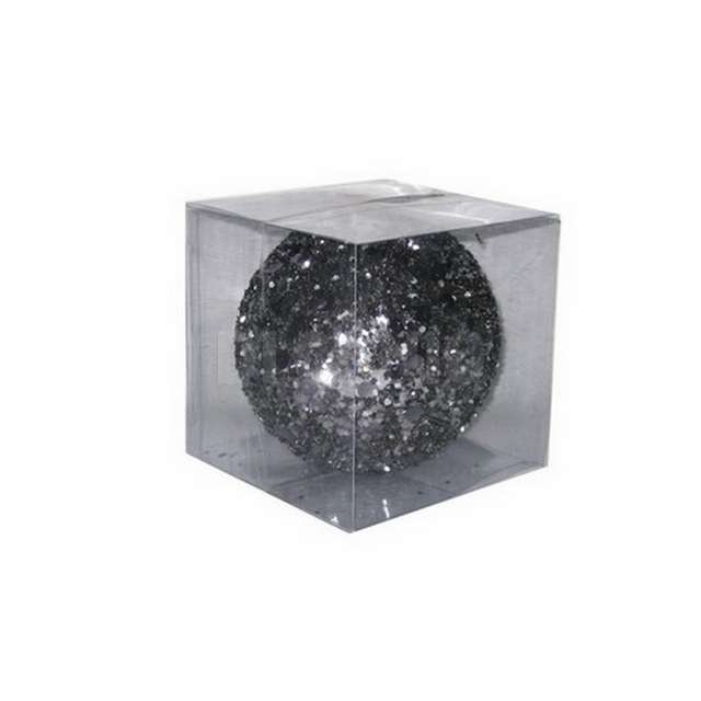 Palla cm.20 paillettes nero (12) due esse.-db6047m-20- - Principale