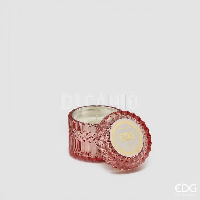 Candela crystal c/vaso h8,5 d9 (160gr) moroccan rose edg - Principale